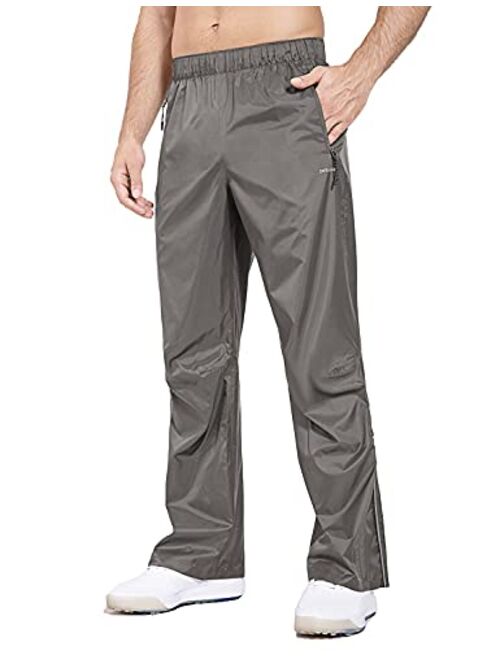 BALEAF Men's Golf Rain Pants Zip Legs Lightweight Breathable Waterproof Pockets