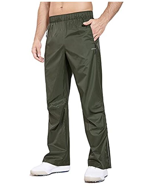 BALEAF Men's Golf Rain Pants Zip Legs Lightweight Breathable Waterproof Pockets