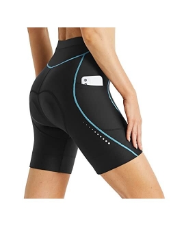 Women's 4D Padded Bike Shorts Pockets Cycling Biking Bicycle Shorts Mountain Bike Spin Underwear Gel UPF50