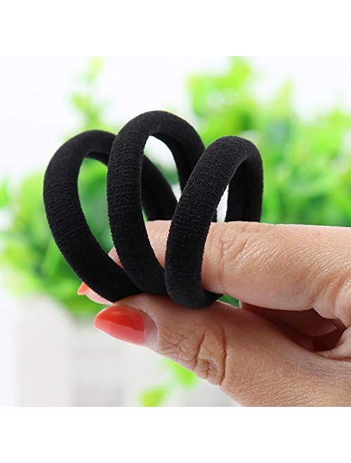 Antye Seamless Hair Ties for Women Medium Size Elastic Cotton Hair Bands No Damage Ponytail Holders