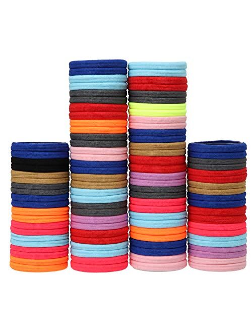 Antye Seamless Hair Ties for Women Medium Size Elastic Cotton Hair Bands No Damage Ponytail Holders