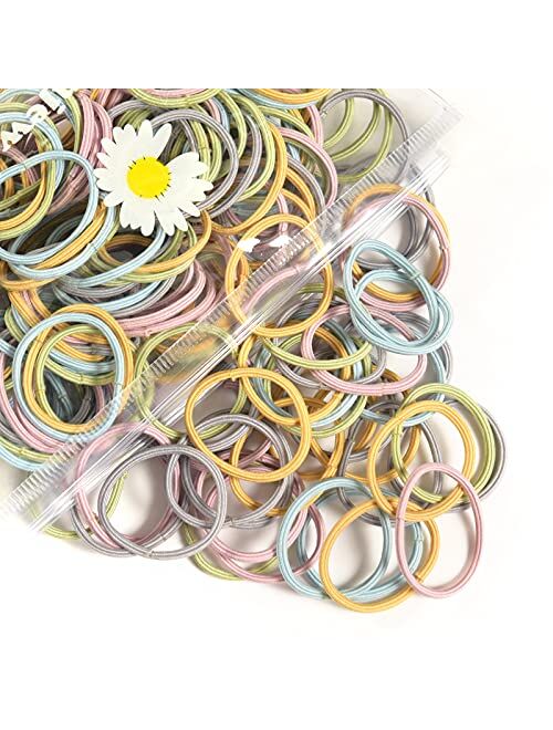 Youxuan Small Hair Elastics for Girls, Soft and Comfy Rubber Bands, 100 PCS Hair Ties