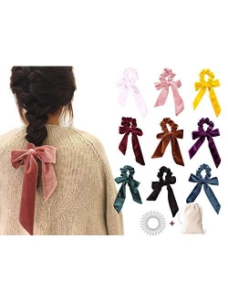 Aileam Hair Scrunchies Bow Velvet Elastics Hair Ties Scrunchy Hair Bands Vintage Aceessories Ponytail Holder for Women Girls