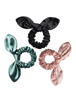 DelTeck Silk Scrunchies for Hair 100% Pure Mulberry Silk Hair Scrunchies Luxurious Silk Hair Ties No Crease Scrunchies for Women, Girls, Thick Curly Hair