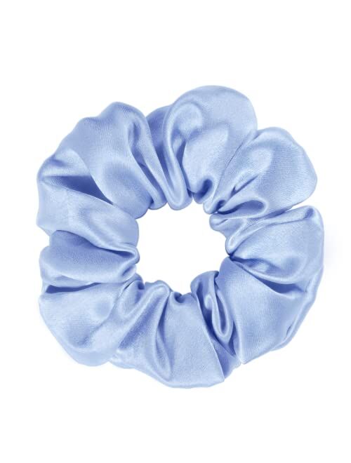 DelTeck Silk Scrunchies for Hair 100% Pure Mulberry Silk Hair Scrunchies Luxurious Silk Hair Ties No Crease Scrunchies for Women, Girls, Thick Curly Hair