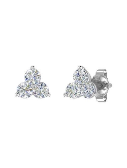 3-Stone Diamond Stud Earrings in 10K Gold (0.31 Carat)