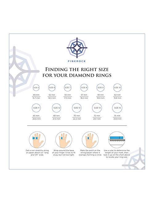 Finerock 2 Carat 5-Stone Diamond Wedding Band Ring in 14K Gold