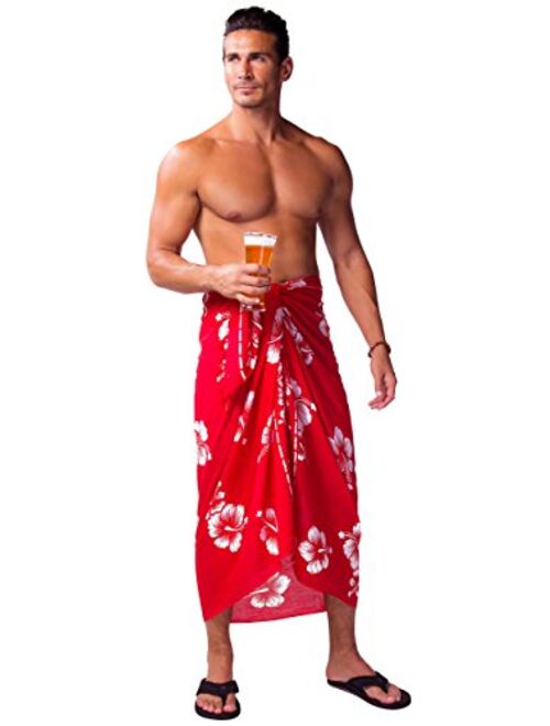 1 World Sarongs 1 World Sarong Mens Hibiscus Sarong