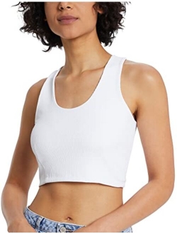 Women's Ribbed Cropped Tank Tops Sleeveless Tight Crop Tops Double Layered for Workout Casual