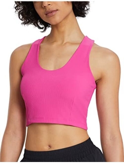 Women's Ribbed Cropped Tank Tops Sleeveless Tight Crop Tops Double Layered for Workout Casual