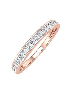 1/4 Carat Channel Set Diamond Ladies Anniversary Wedding Band in 10K Gold - IGI Certified