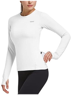 Women's Thermal Fleece Tops Long Sleeve Running Athletic Shirt with Thumbholes Zipper Pocket