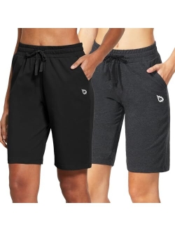 Women's Sweat Shorts Cotton Athletic Casual Summer Workout Lounge Running High Waist Pull On Active Shorts Pockets