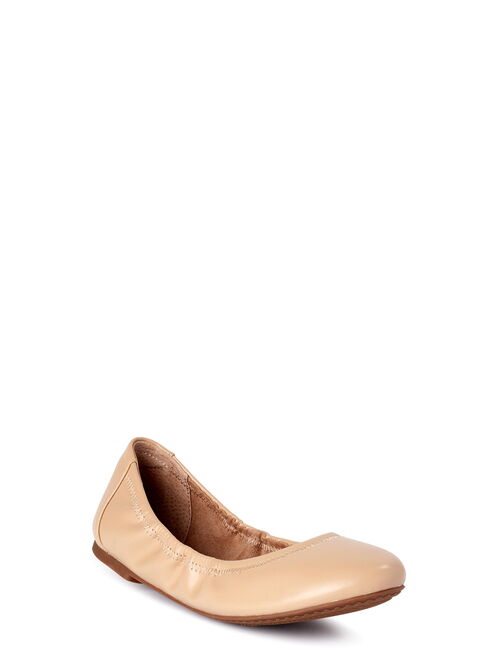 Time and Tru Women's Scrunch Ballet Flats