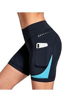 Women's 5" Bike Shorts 4D Padded Pockets Bicycle Cycling Underwear Mountain Bike Liner Spin Gel UPF50