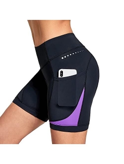 Women's 5" Bike Shorts 4D Padded Pockets Bicycle Cycling Underwear Mountain Bike Liner Spin Gel UPF50