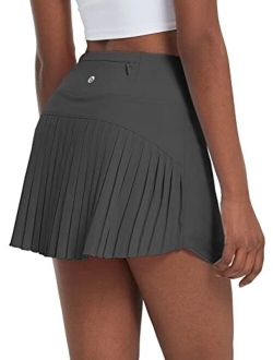 Women's Pleated Tennis Skirts High Waisted Lightweight Athletic Skorts Skirts with Shorts Pockets