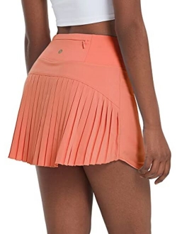 Women's Pleated Tennis Skirts High Waisted Lightweight Athletic Skorts Skirts with Shorts Pockets