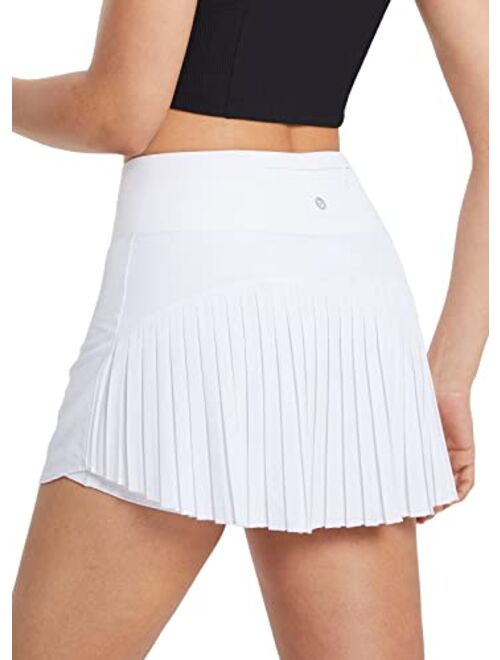 BALEAF Women's Pleated Tennis Skirts High Waisted Lightweight Athletic Skorts Skirts with Shorts Pockets