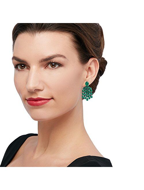 Ross-Simons Green Chalcedony Chandelier Drop Earrings in Sterling Silver