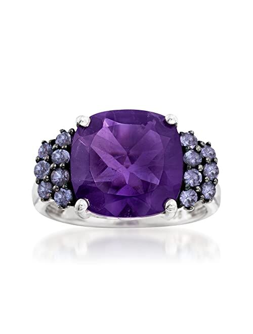 Ross-Simons 5.50 Carat Amethyst and .40 ct. t.w. Tanzanite Ring in Sterling Silver