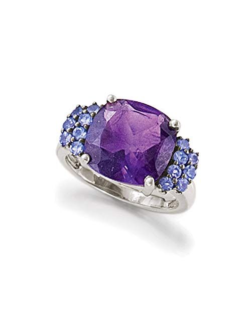 Ross-Simons 5.50 Carat Amethyst and .40 ct. t.w. Tanzanite Ring in Sterling Silver