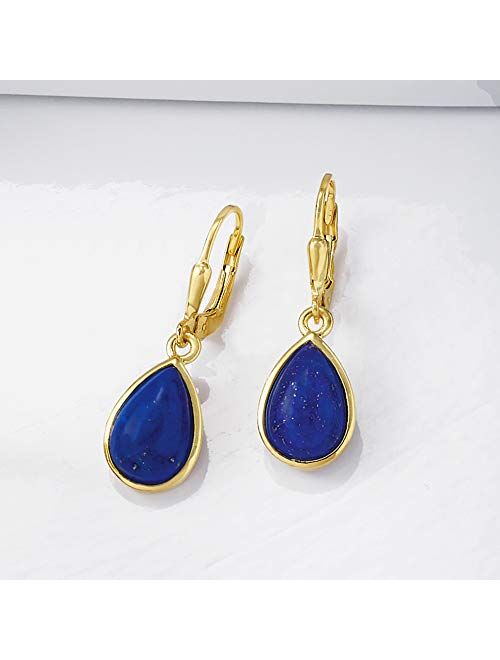 Ross-Simons Lapis Teardrop Earrings in 18kt Gold Over Sterling