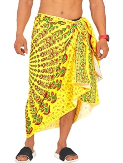 LA LEELA Men's Standard Swimwear Sarong Long Swim Wrap