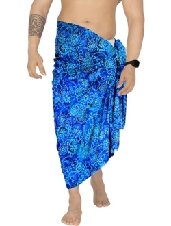 LA LEELA Men's Standard Swimwear Sarong Long Swim Wrap