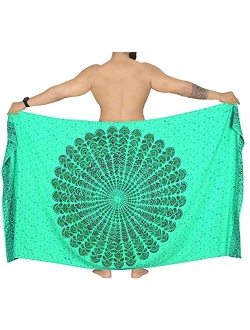 LA LEELA Men's Standard Swimwear Sarong Long Swim Wrap