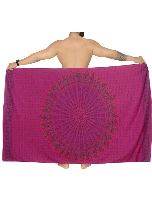 LA LEELA Men's Standard Swimwear Sarong Long Swim Wrap