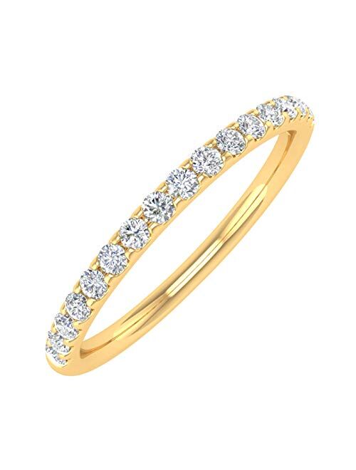Finerock 1/4 Carat Diamond Womens Wedding Band in 14K Gold (I1-I2 Clarity)