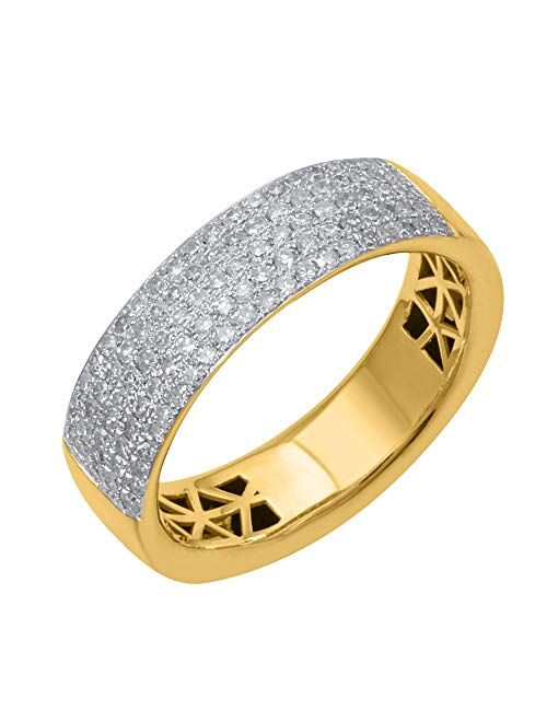 Finerock 1/2 Carat Diamond Wedding Band Ring in 10K Gold