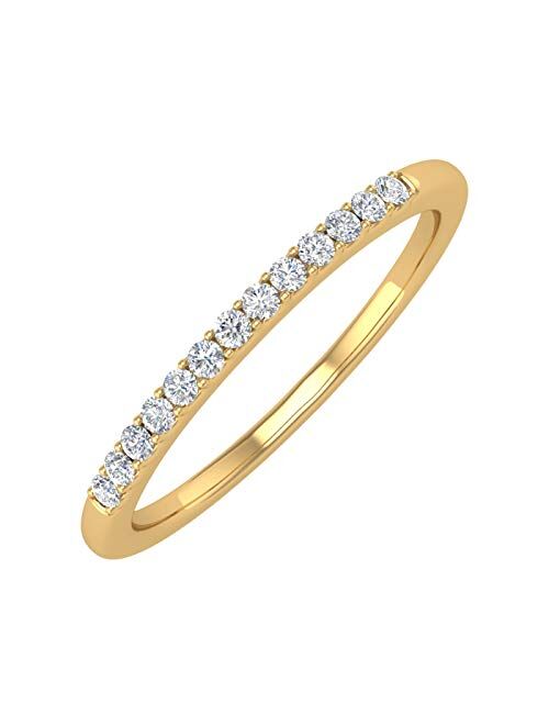 Finerock 1/10 Carat Diamond Anniversary Ring Band in 10K Gold