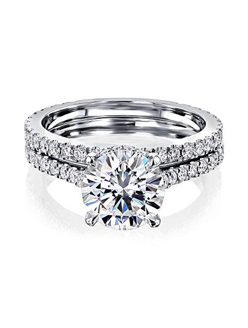 Kobelli 2ct Round Moissanite Fancy Hidden Halo Set