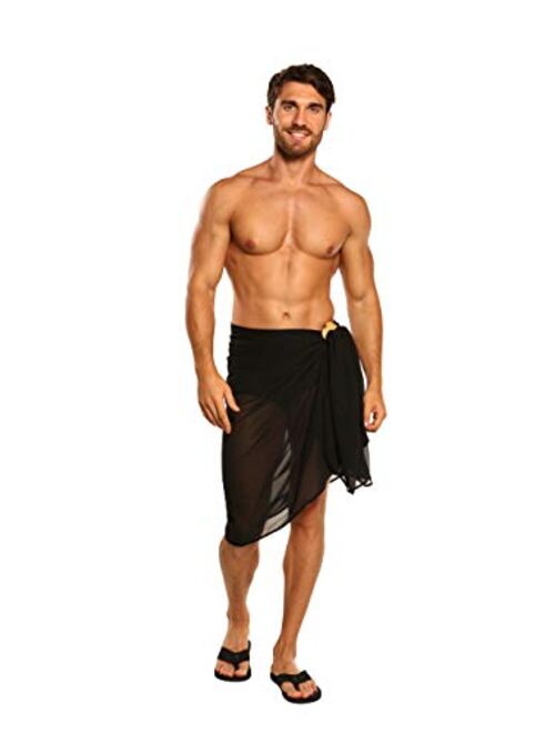 1 World Sarongs Sarong for Men Wrinkle Chiffon Sheer Sarong