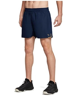 Men's 3 inches 2 in 1 Running Shorts Athletic Quick Dry Back Zipper Pocket Gym Workout Shorts