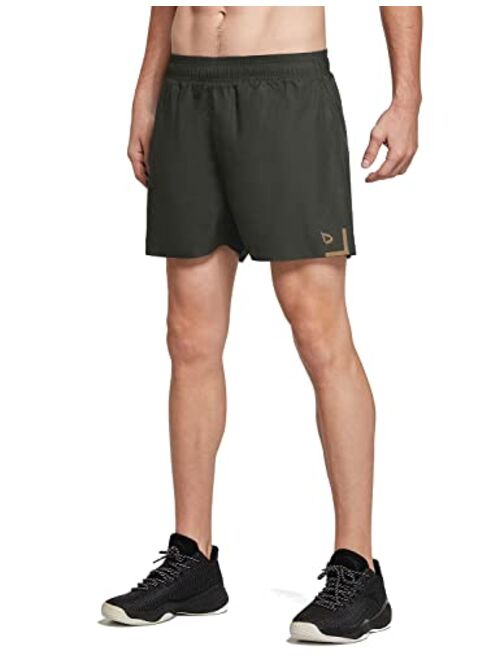 BALEAF Men's 3 inches 2 in 1 Running Shorts Athletic Quick Dry Back Zipper Pocket Gym Workout Shorts
