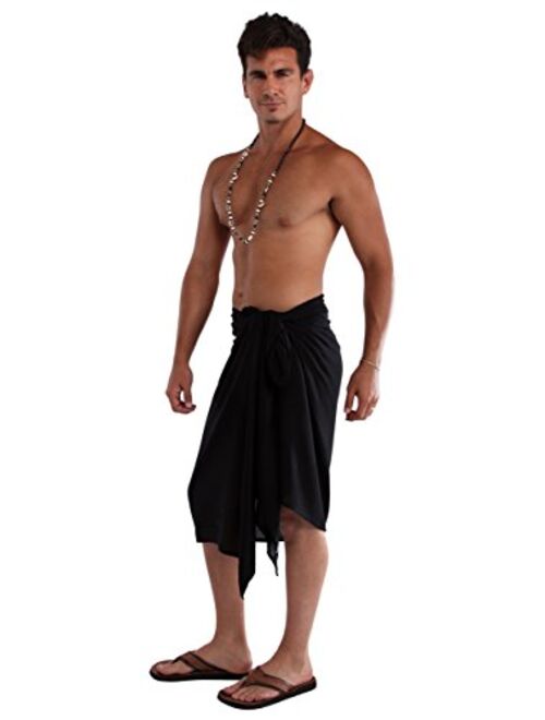 1 World Sarongs Mens Fringeless(TM) Solid Sarongs