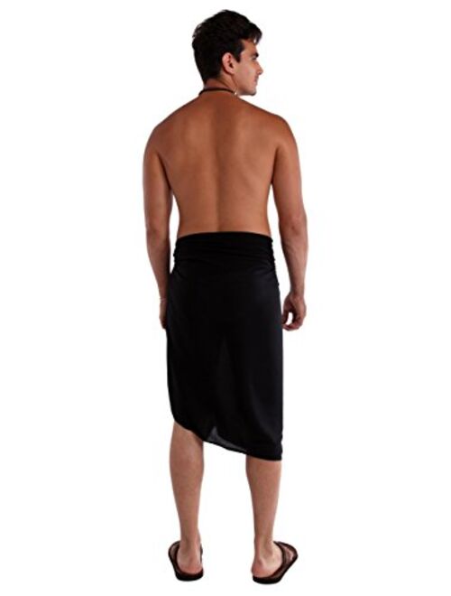 1 World Sarongs Mens Fringeless(TM) Solid Sarongs