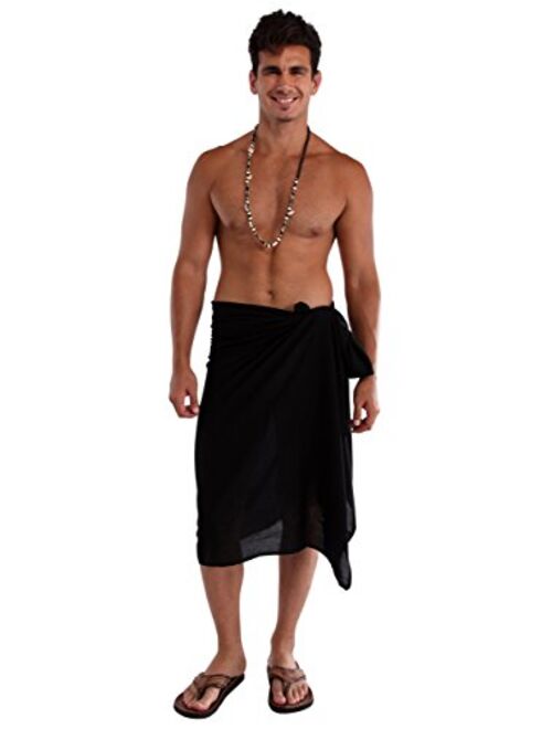 1 World Sarongs Mens Fringeless(TM) Solid Sarongs