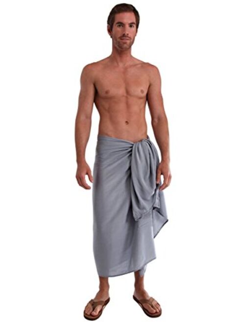 1 World Sarongs Mens Fringeless(TM) Solid Sarongs