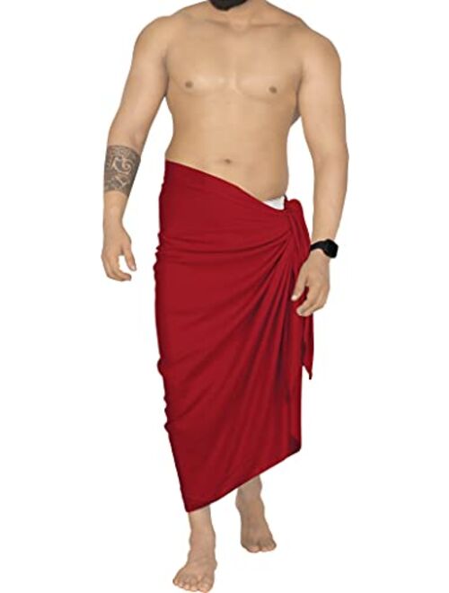 LA LEELA Men's Bath Trunk Swimwear Sarong Swim Wrap