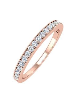 1/4 Carat Pave Set Diamond Wedding Band in 14K Gold