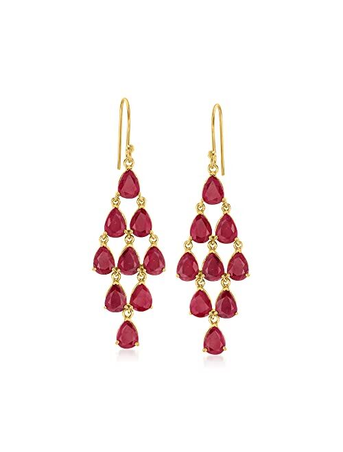 Ross-Simons Gemstone Chandelier Earrings in 18kt Gold Over Sterling