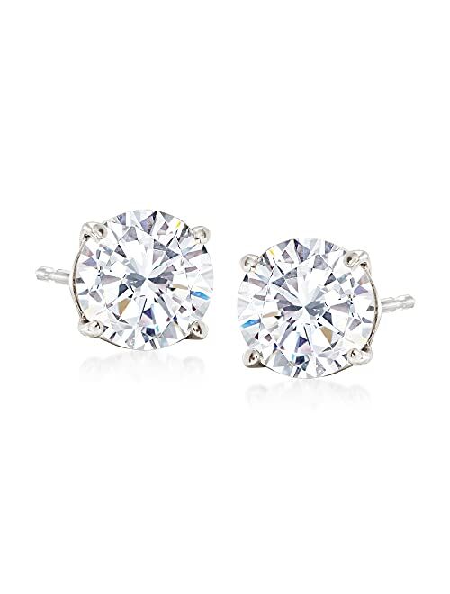 Ross-Simons Round CZ Stud Earrings in 14kt White Gold