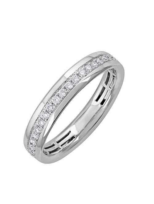 Finerock 1/4 Carat Diamond Wedding Band Ring in 10K Gold