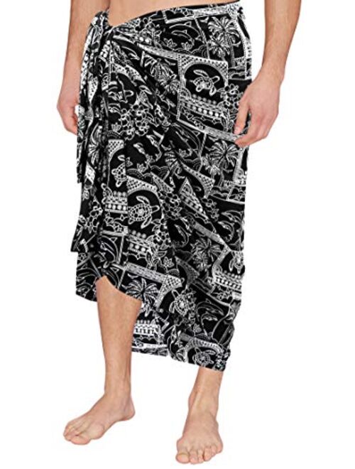 LA LEELA Men's Swim Trunk Swimwear Sarong Beach Wrap