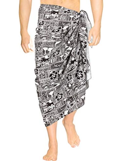 LA LEELA Men's Swim Trunk Swimwear Sarong Beach Wrap