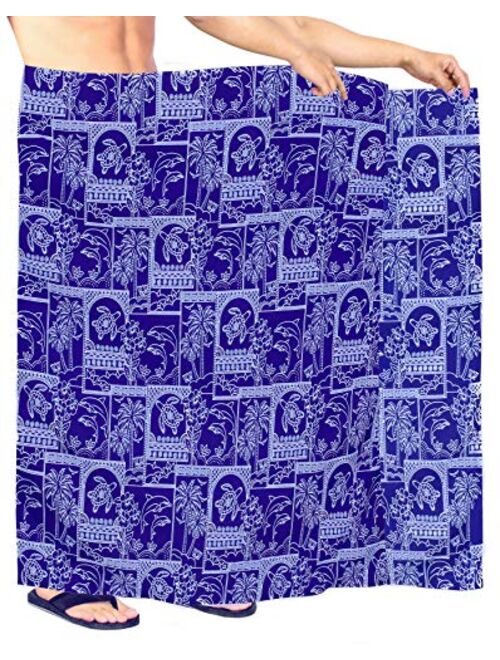 LA LEELA Men's Swim Trunk Swimwear Sarong Beach Wrap